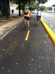 Two-way cycle track in Austin, TX